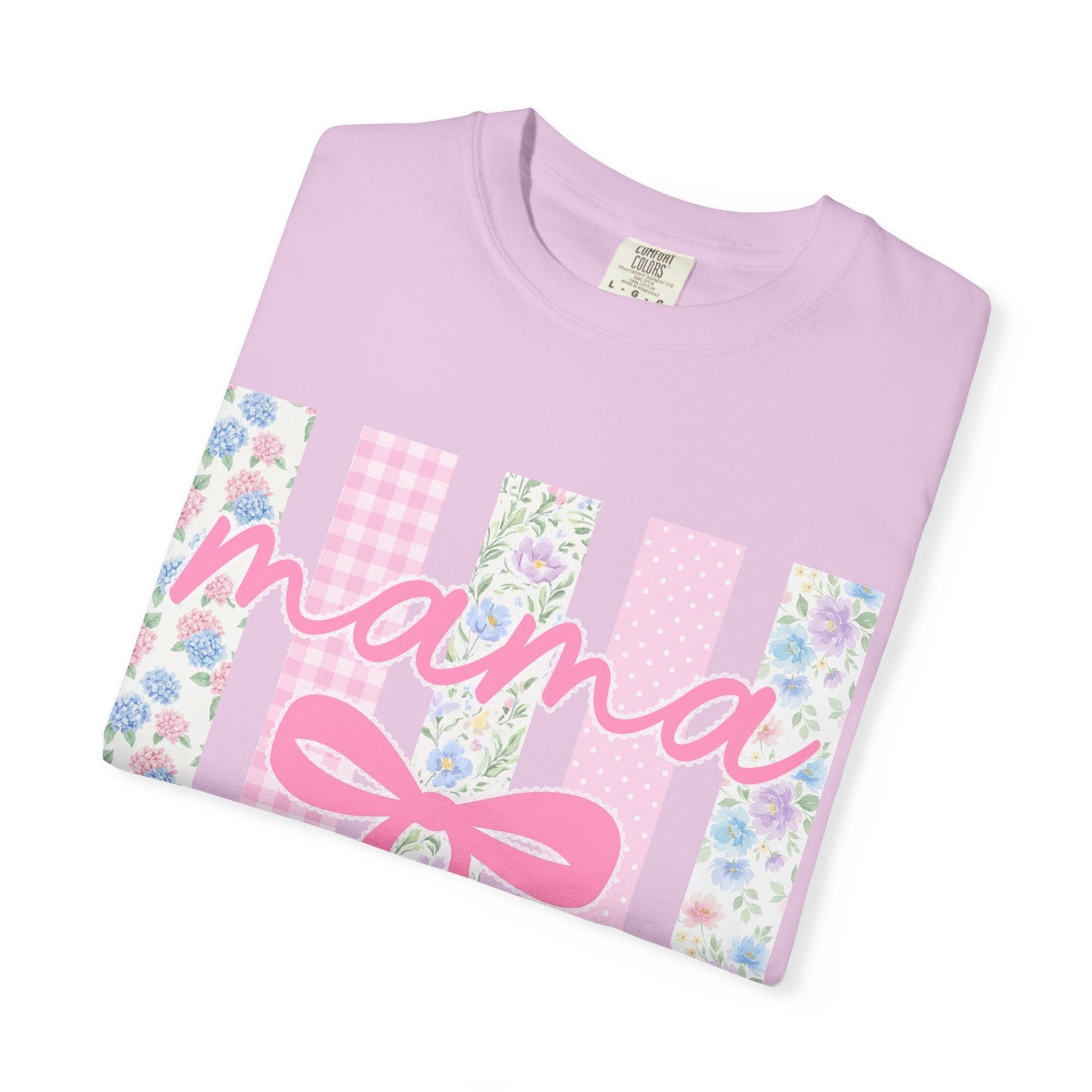 Mama Floral Bow T-Shirt — Mother's Day Pink Striped Tee