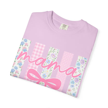 Mama Floral Bow T-Shirt — Mother's Day Pink Striped Tee