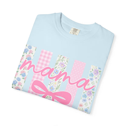 Mama Floral Bow T-Shirt — Mother's Day Pink Striped Tee