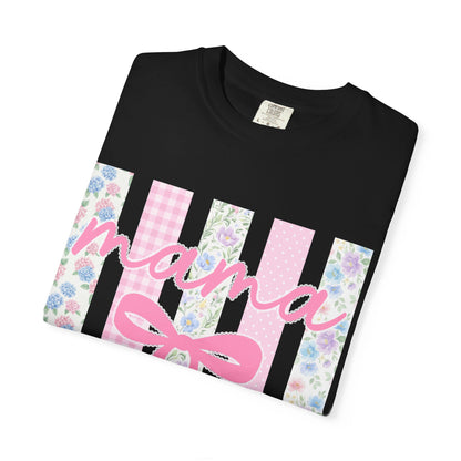 Mama Floral Bow T-Shirt — Mother's Day Pink Striped Tee