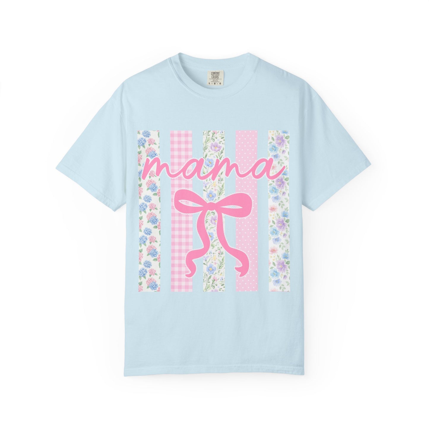 Mama Floral Bow T-Shirt — Mother's Day Pink Striped Tee