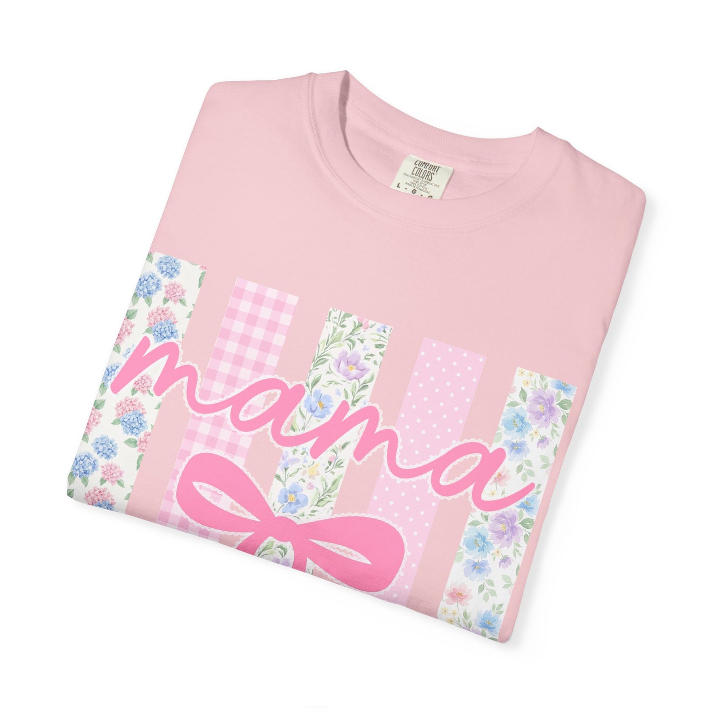 Mama Floral Bow T-Shirt — Mother's Day Pink Striped Tee