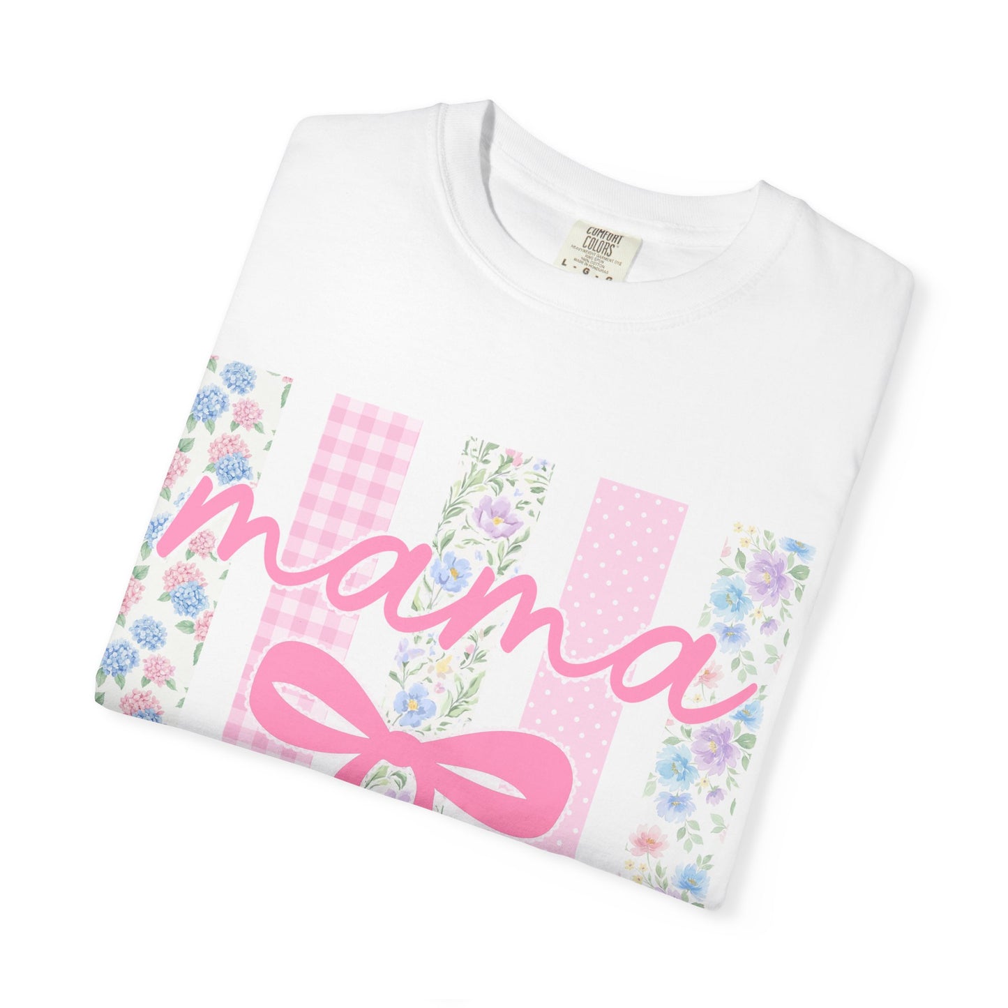Mama Floral Bow T-Shirt — Mother's Day Pink Striped Tee