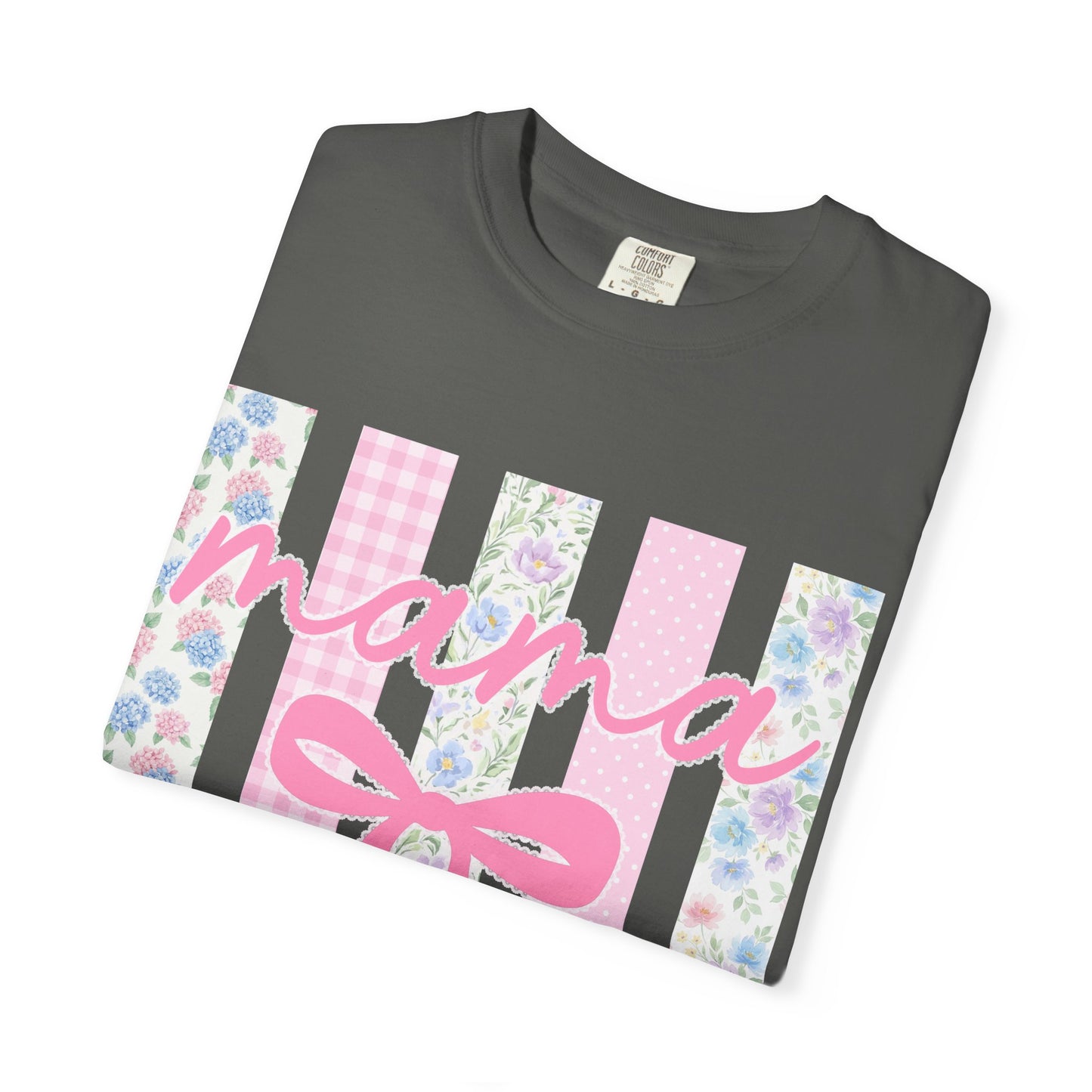 Mama Floral Bow T-Shirt — Mother's Day Pink Striped Tee