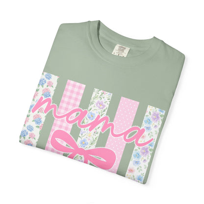 Mama Floral Bow T-Shirt — Mother's Day Pink Striped Tee